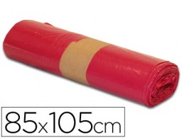 Rollo 10 bolsas basura rojas 110µ 80x105cm. 100l.